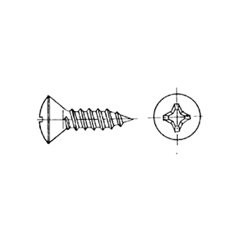Countersunk recessed-head self-tapping screw AISI 316 DIN 7983